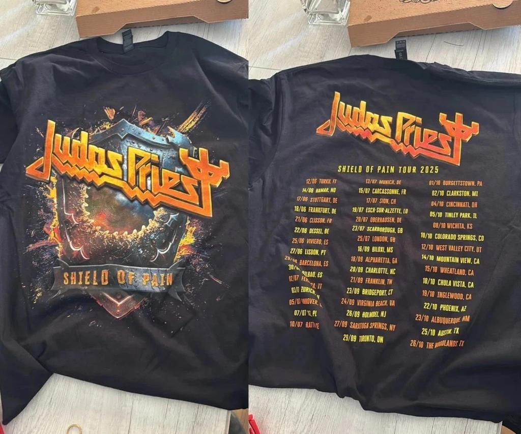 Judas Priest Shield of Pain Tour 2025 Merch T-Shirt Mens Womens Tees Top