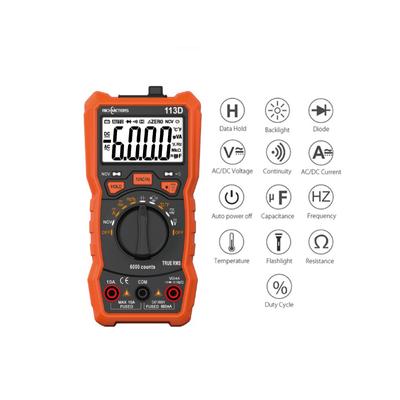 NCV Digital Multimeter 6000 Counts Auto Ranging AC/DC Voltage Meter Flash Light Back Light Large