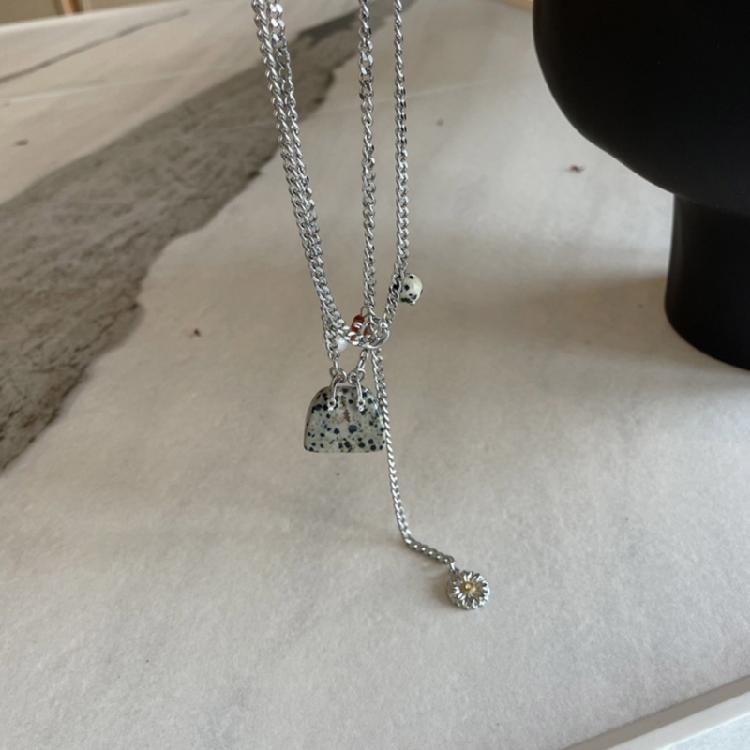 Small Bag Pendant Necklace Chain Necklace Small Bag Neck Jewelry Titanium Steel Texture for Women Who Love Details