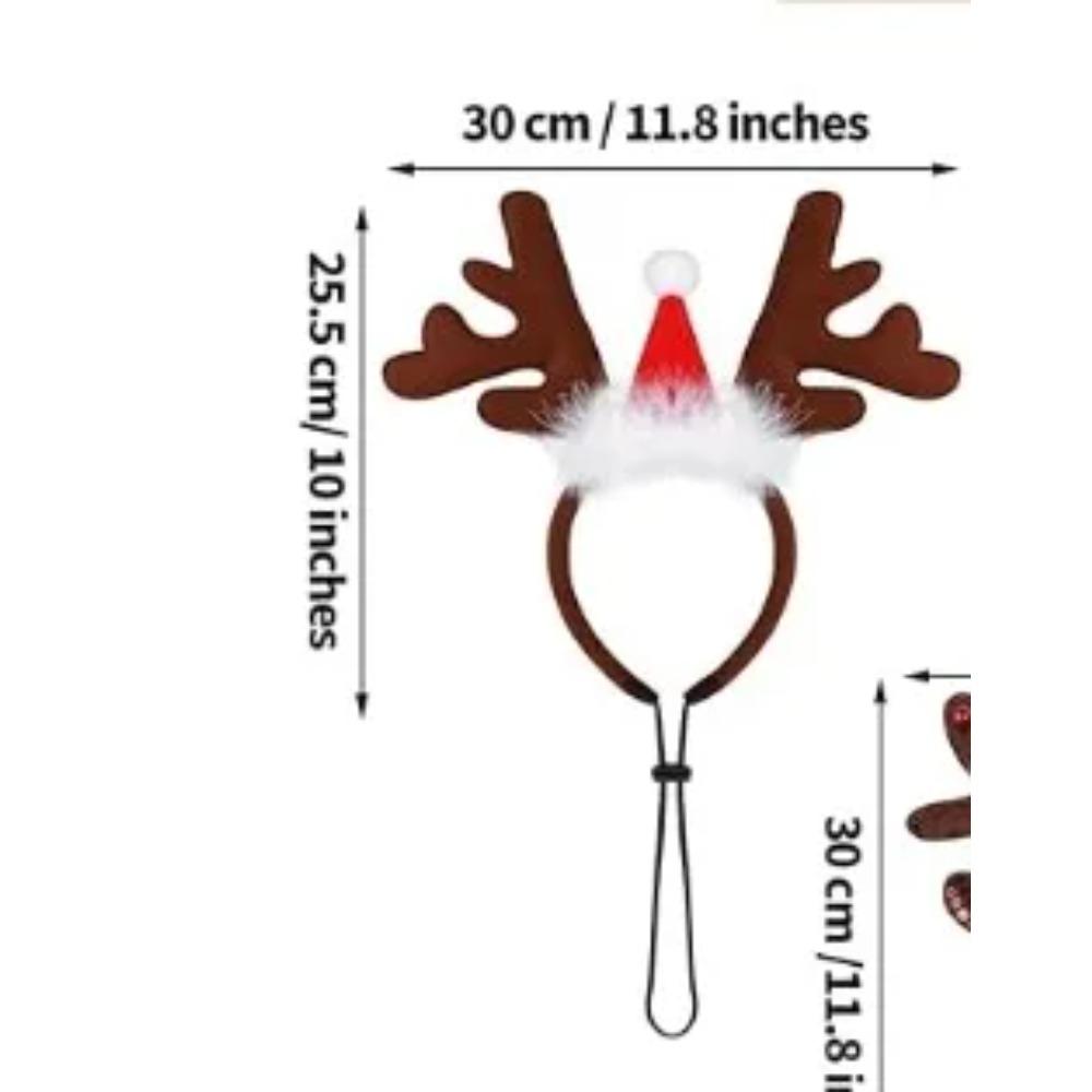Christmas Decoration Pet Headwear Party Dress Up Antlers Hair Hoops Pet Supplies Christmas Hat Headbands Dog Elk Hair Hoops