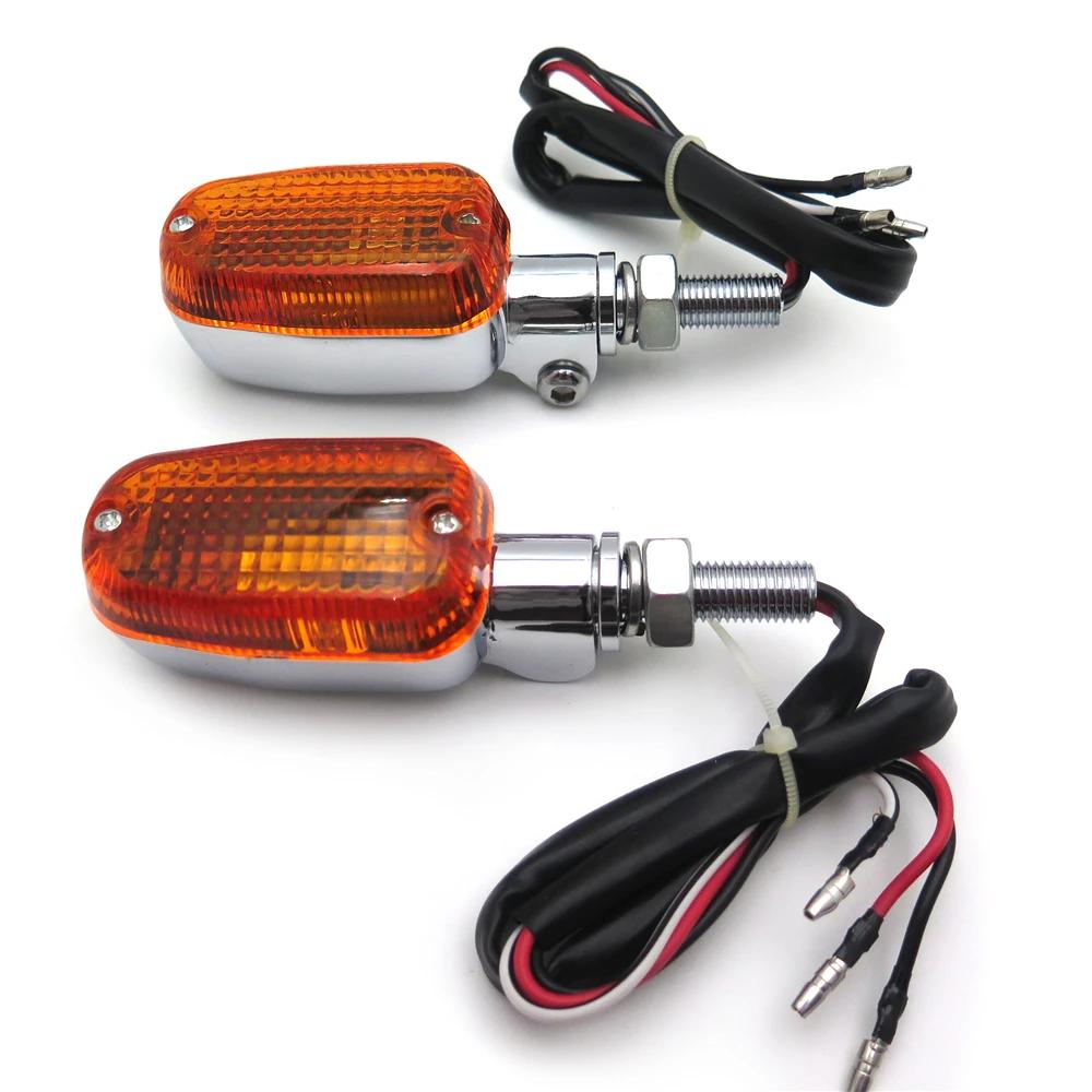 Motorcycle Parts Chrome 10mm Stalk Turn Signals Blinker Lights for Universal Honda Kawasaki Yamaha