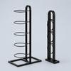Foldable Metal Ball Storage Rack with Hooks for Basketball, Football and Sports Equipment