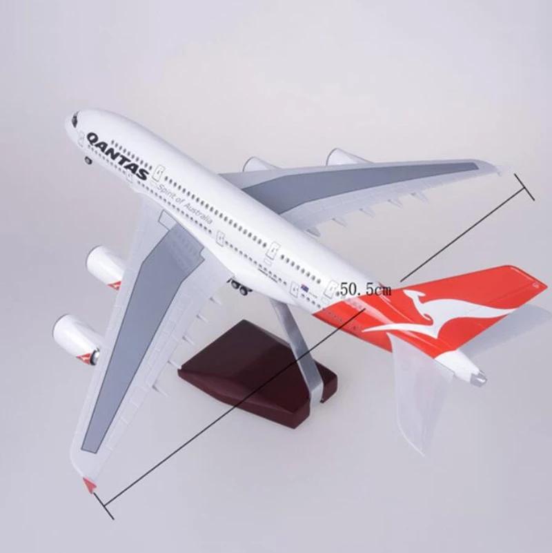 46cm 1/160 Scale Diecast Resin A380 Air Bus Passenger Aircraft Australia Airplane Model Offices Accessories Airways With Cabin