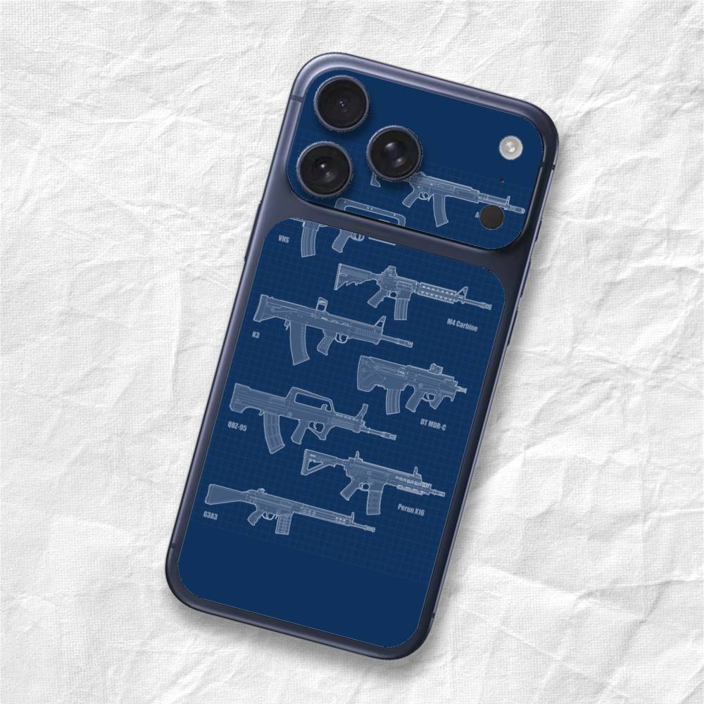 AK47 M16A4 Rifle Gun Sticker Film Wrap Decal Sticker for iPhone 17 Pro Max iPhone17promax