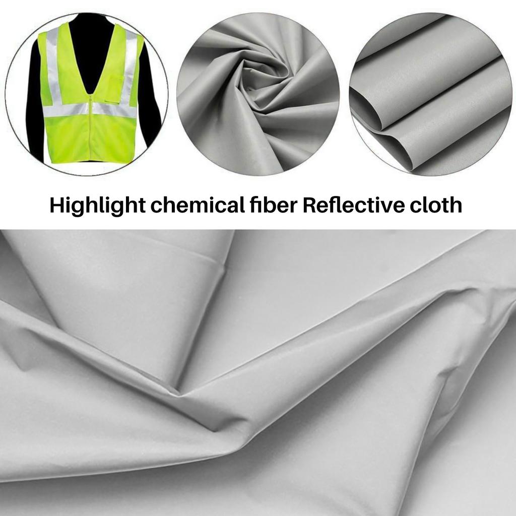 BHBL Silver Reflective Fabric Sew On Cloth Material Highlight Chemical Fiber 39.4inch