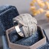 Anello di Lusso con Timbro S925 di Alta Qualità Colori Bianchi Pietra Zircone CZ per Donne Moda Matrimonio Fidanzamento Gioielli Regalo