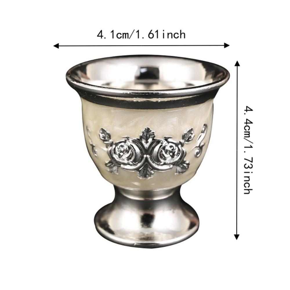 2PCS Silver Silver Goblet Small Size Metal Wine Cup Goblets & Chalices Drinking Cup Restaurant Use