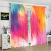 Colorful Gradient Colors Printed Curtains Pole Bag Bedroom Living Room Home Decoration Curtain Set Of 2 Made Polyester Washable Area Ready