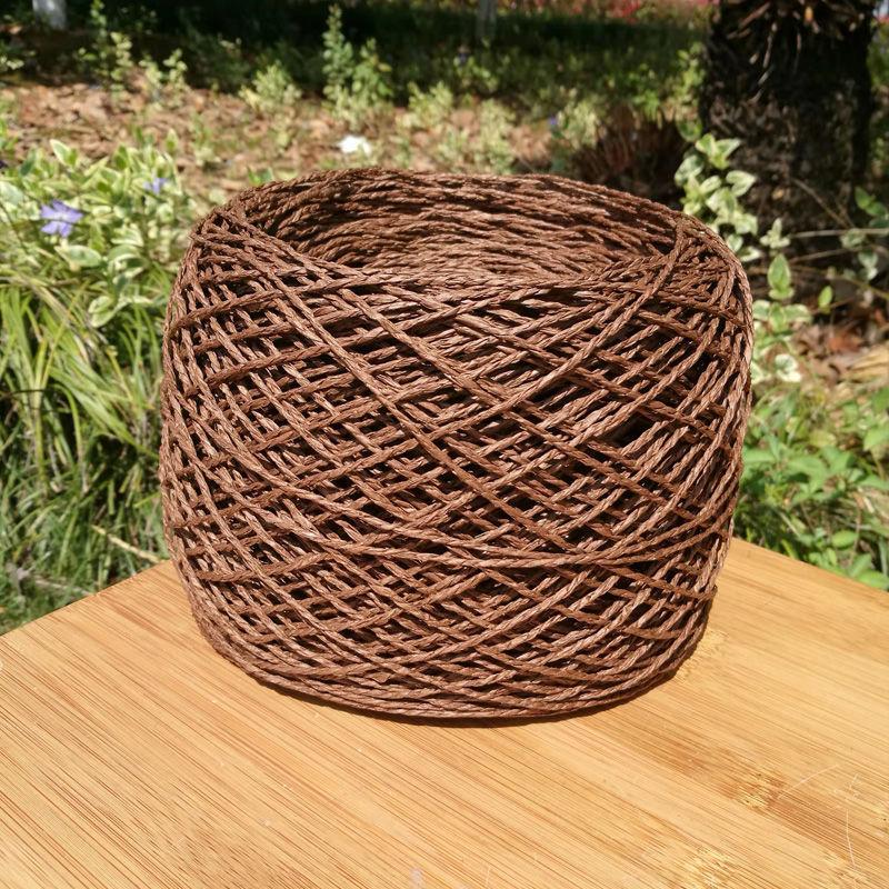 150g Natural Cotton Raffia Yarn for Hand Crochet Knitting Summer Hats Bags Diy Straw Sandals Fluffy Paper Grass Thread Beige