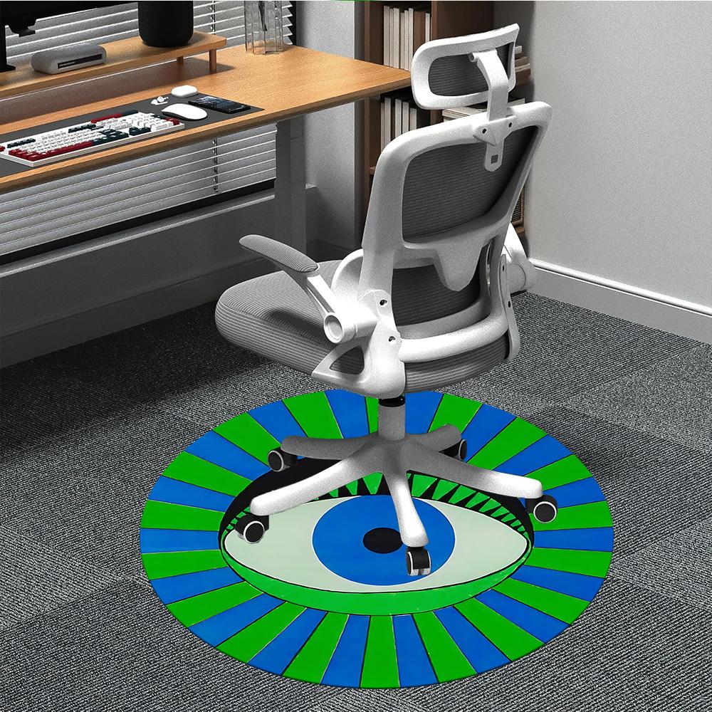1pc Abstract Eye Art Carpet, Round Non Slip Durable Large Size Office Carpet, Suitable for Office