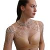 Fashion Luxury Wedding Zircon Rhinestone Shoulder Chain, Wedding Dress Long Shoulder Strap Multi-Layer Fringed Body Chain