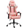 Gaming Chair Reclining Desk Chair 135 Degrees Headrest and Lumbar Cushion 63x67x122-130 Cm Pink