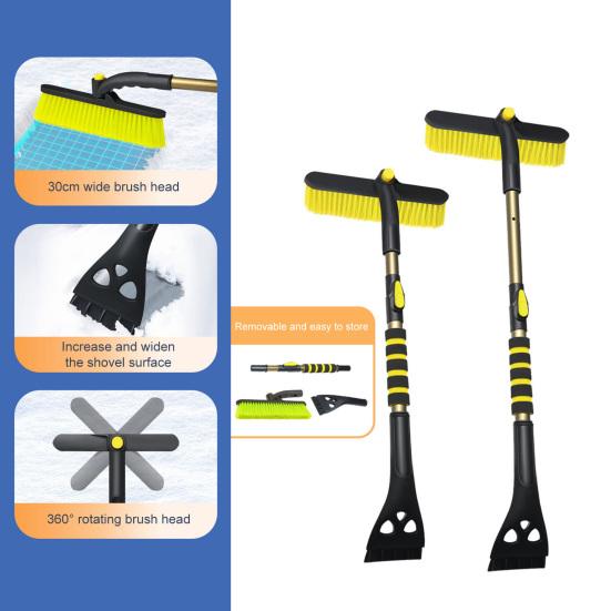 Extendable Car Snow Brush Ice Scraper Heavy-duty Snow Shovel with EVA Grip Snow Removal Tool for Windshield