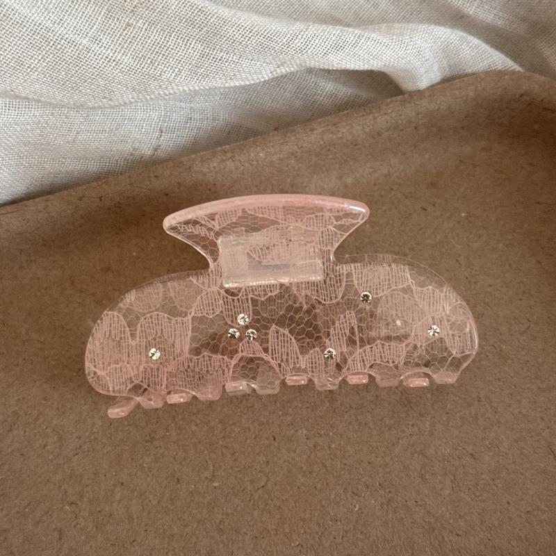 New Korean Woman Senior Lace Pattern Hair Claw Barrettes Girl Fashion Hair Clips Hair Headwear Hair Accessories Hairpins