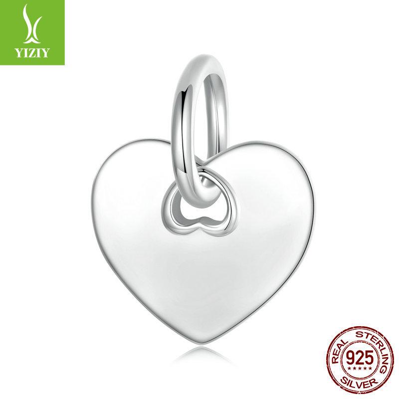 Simple Love Can Be Engraved Diy Pendant, Fashionable And Versatile S925 Sterling Silver Bracelet Necklace Beaded.