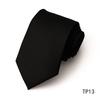 Men'S Premium Business Waterproof 8Cm Tie Polyester Trendy Sparkle 7.5Cm Pure Black Striped Hand Tie