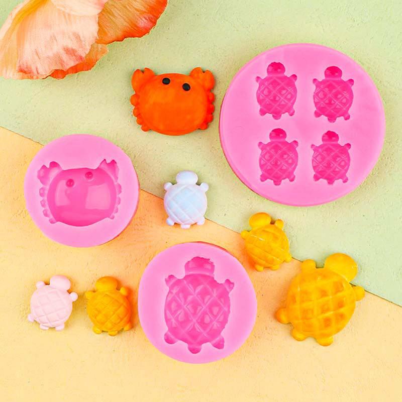 Cute Turtle Crab Shaped Silicone Mold Fondant Chocolate Mould Diy Cake Dessert Mould Homes Kitchen Baking Diy Supplies