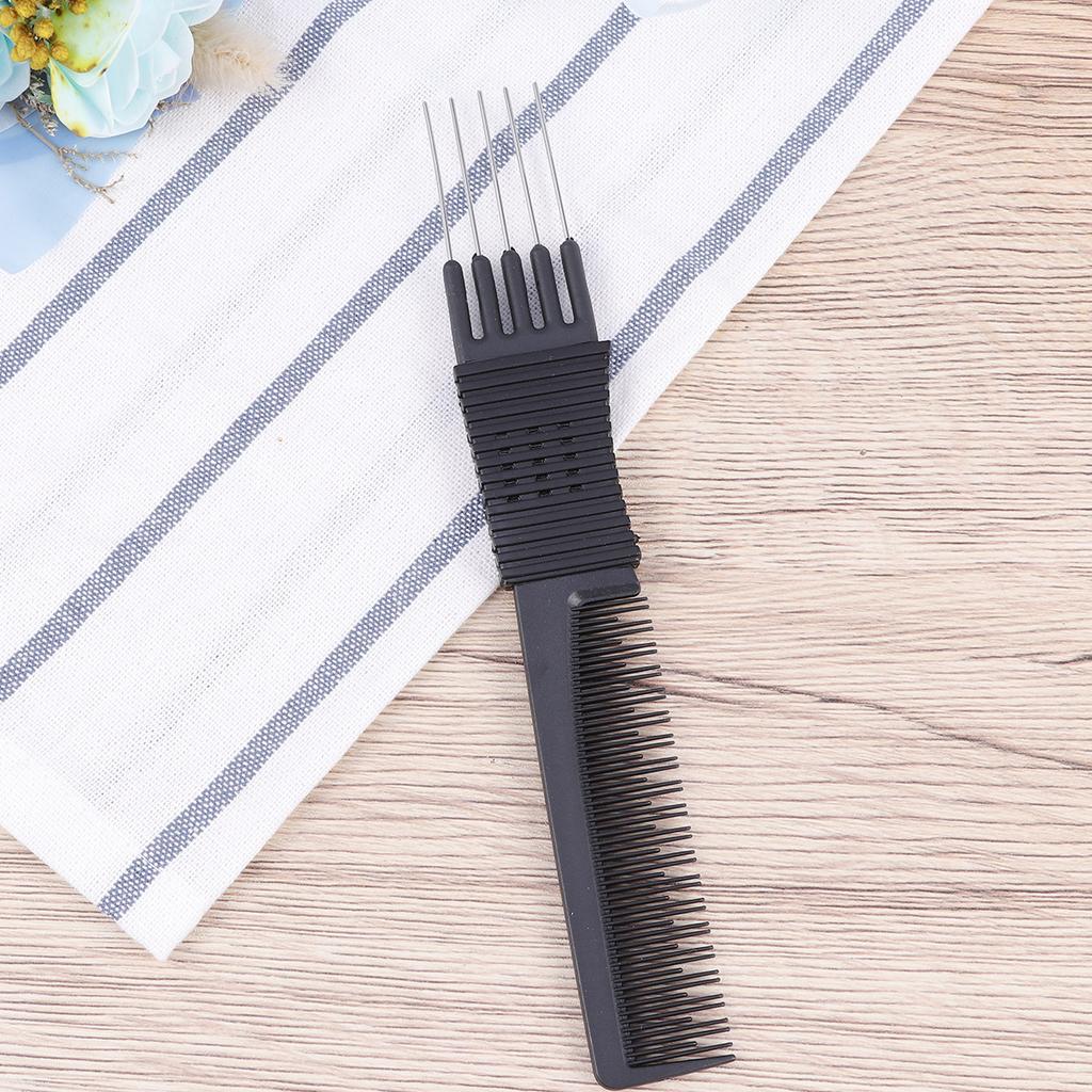 Black Anti-Static Hair Comb Set Rat-Tail Design Plastic Hairdressing Tool for Fine Hair Cutting Styling Salon Barber Home