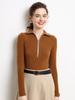 Women's Soft Cashmere Half-Zip Lapel Sweater - Slim Fit, Warm & Gentle Winter 2026 Style