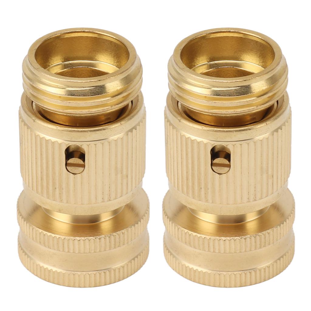 2PCS Water Hose Quick Connector Brass 3/4 Inch Male and Female Garden Hose Fitting Adapter for