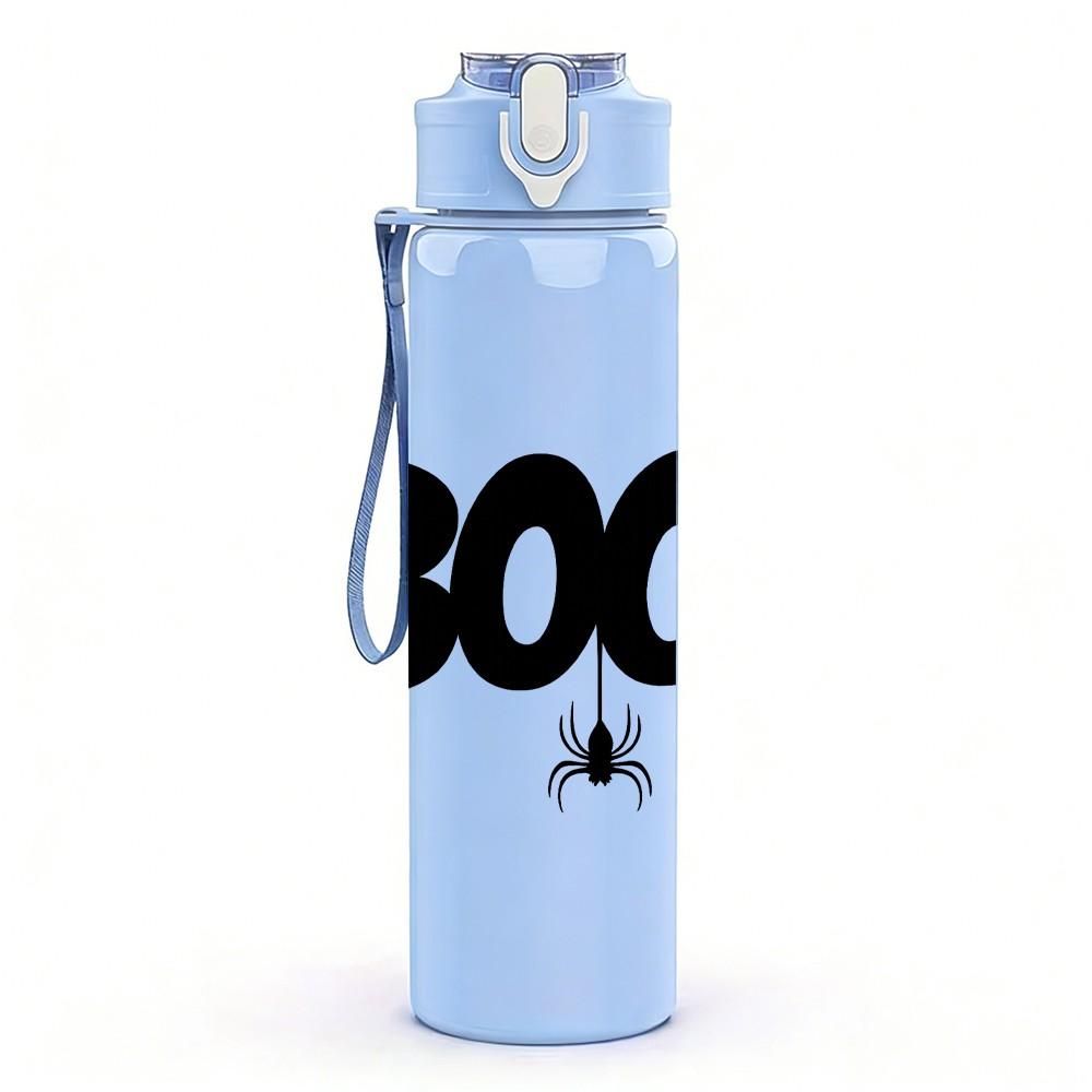 1PC Boo Spider Halloween Art 750ml Color Plastic Sports Water Bottle Leakproof Flip Straw Lid Suitable for Sports Office Home Use