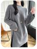 Women's Mid-Length Zipper Pullover Sweater - New Autumn/Winter Casual Knit Round Neck Top