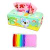 Tissue Box Toddler  Toy Babies Sensory Toy with Crinkle Paper & Rainbow Dance Scarves Infants Learning Toy