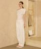 PADO SEOUL Stretch Nylon Barrel Pants White