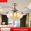European Crystal Ceiling Fan Chandelier: Luxury Invisible Fan for Bedroom, Dining, or Living Room