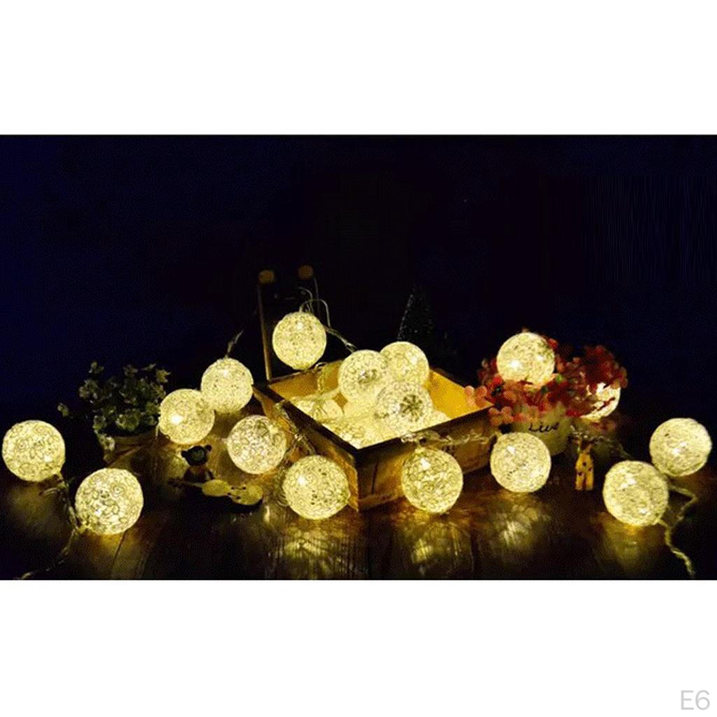 10/20 LED Lace Balls Shaped Christmas Battery Operated Fairy Bulbs Lots Home Festival