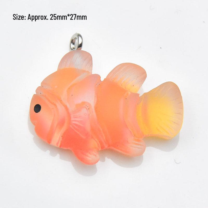 Ocean-Inspired Resin Pendant: Small Fish, Crab & Goldfish Earrings and Keychain - DIY Jewelry Accessories
