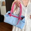 New Fashion Casual Style Contrasting Color Underarm Tote Bag Women's Large-capacity Versatile High-end Shoulder Bag