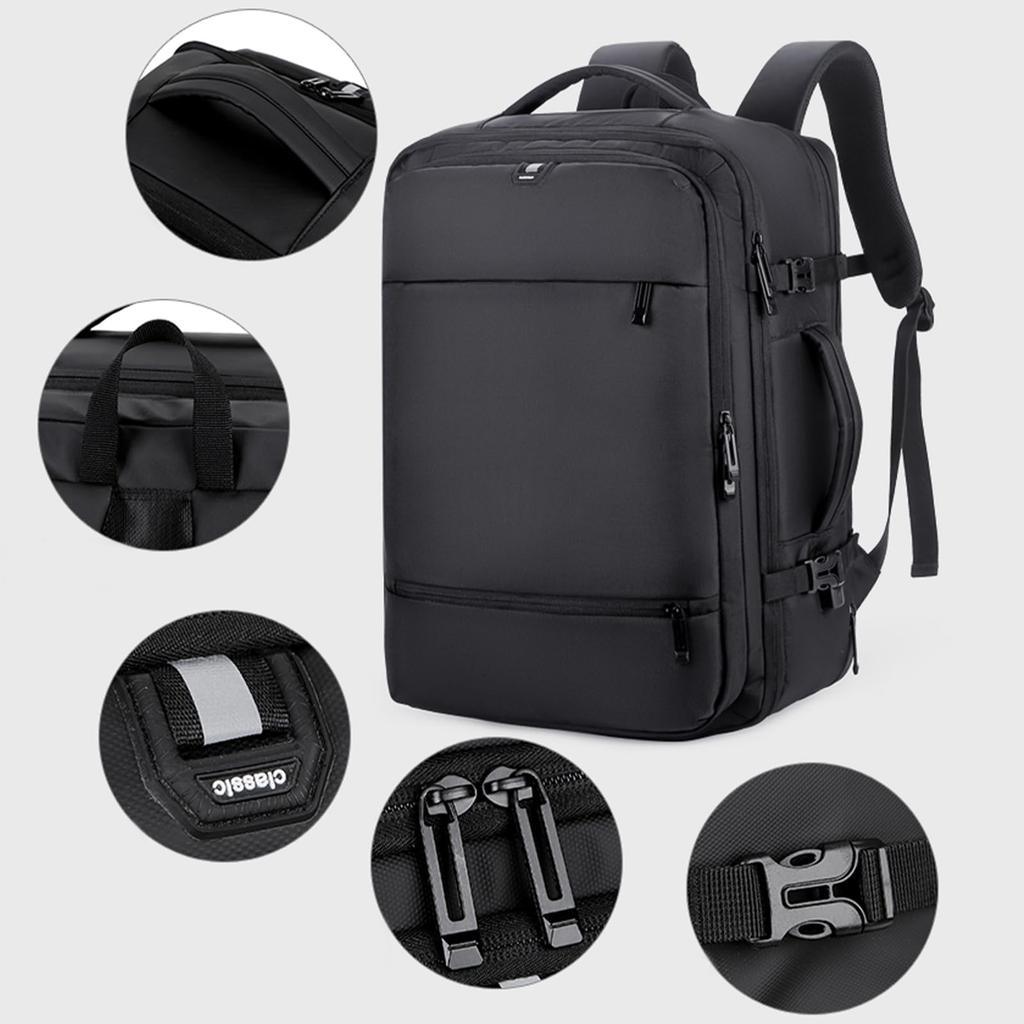 OFAMOUS Business Backpack, Expandable Gusset, Waterproof, Large Capacity, Men's, Expandable Functions, Fits 15.6-inch Laptops, Perfect for Commuting,