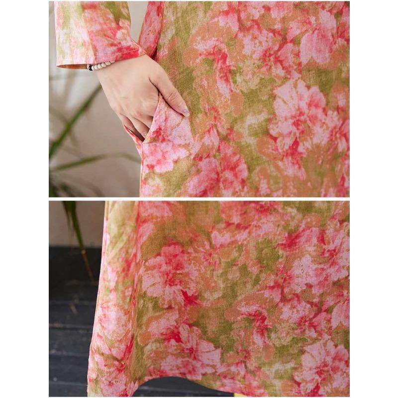 New Round Neck Minimalist Long Sleeve Extra Long Dress Vacation Style