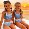 Girls Two Piece Swimsuit Set Tankini Top and High Waist Bottoms Fruit Print Summer Swimwear for Kids Comfortable Fit
