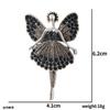 Stylish And Exquisite Black Flower Butterfly Dancer Brooch, Fashionable Versatile Niche Elegant Pin