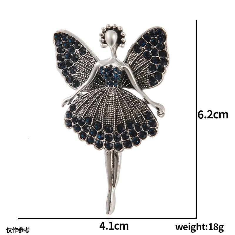 Stylish And Exquisite Black Flower Butterfly Dancer Brooch, Fashionable Versatile Niche Elegant Pin
