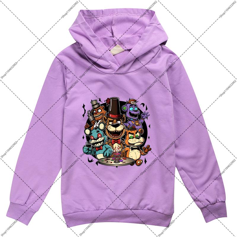 FNAF Boys Girls Hoodie Five Nights At Freddys Children's Spring Sweatshirt Cartoon Anime Comfortable Sweatshirts Birthday Gifts