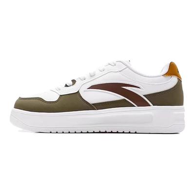 Comfortable Fashionable Versatile Wear-Resistant Lightweight Increased Height Low-Top Skate Shoes Men Sneakers Green White Brown 912528003Q-2