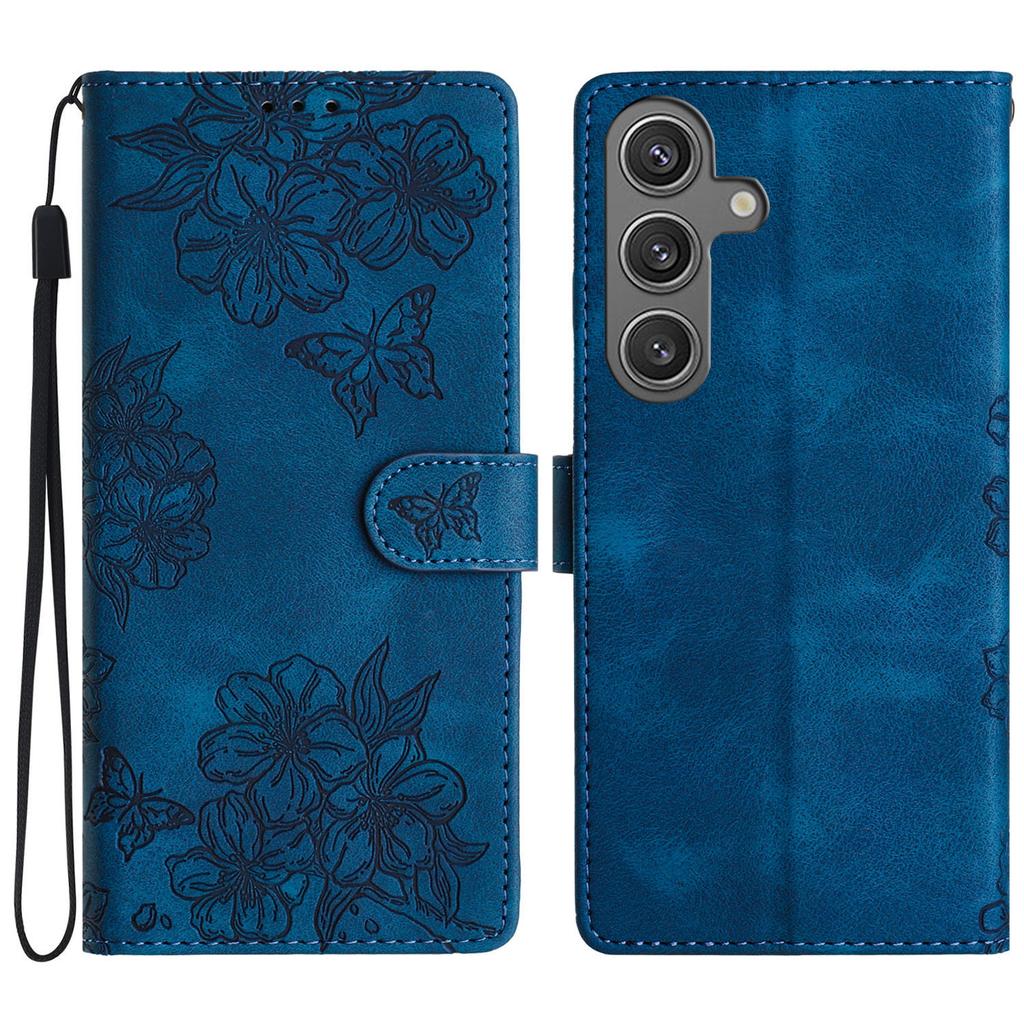 For Samsung Galaxy A36 5G Case Butterfly Flower Pattern Skin-Touch Leather Phone Cover