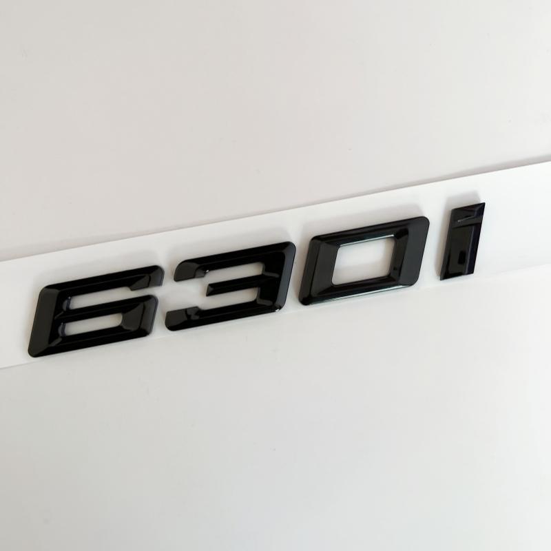 New Font Numbers Letters 630i 635i 640i 645i 650i Top ABS Emblem for BMW 6 Series Car Trunk Nameplate Logo Sticker Black Chrome