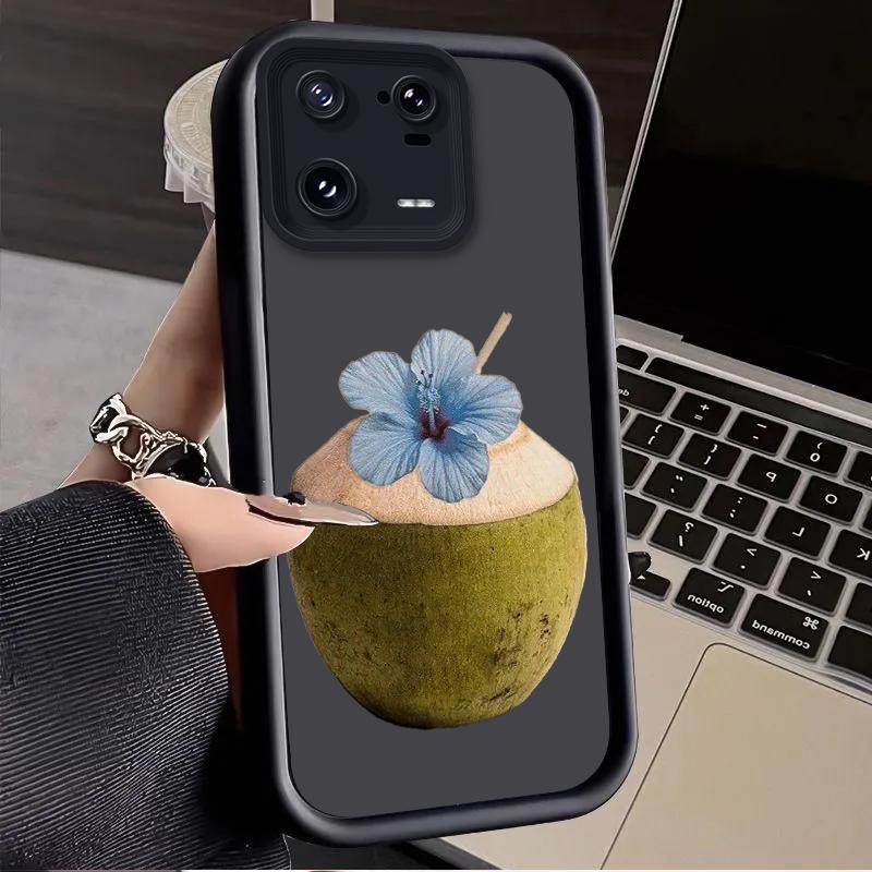 Fresh Green Coconut Case for Xiaomi Mi 15 14 14T 13 13T 12 11 11T Lite POCO X7 X6 5G X5 X3 NFC F6 F5 M7 M6 Pro 4G Cover Funda
