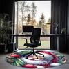 Christmas Santa Claus Printed Round Rug Carpet Chair Rug Area Rug Entryway Doormats,for Office Chair Living Room Bedroom Kitchen Room.