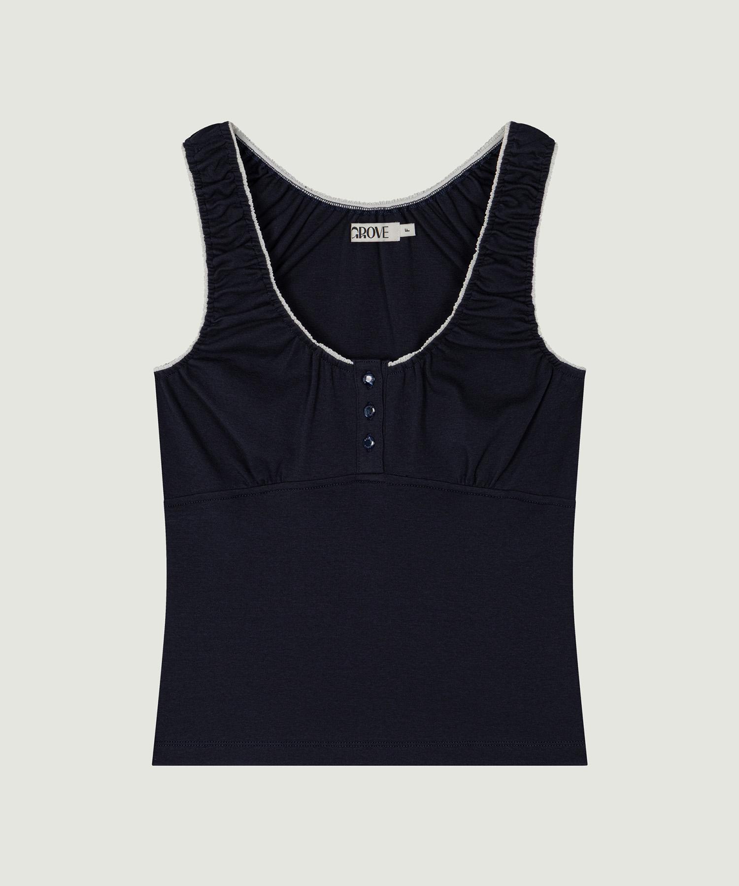 Grove Ika Sleeveless Top (Navy) Navy/F