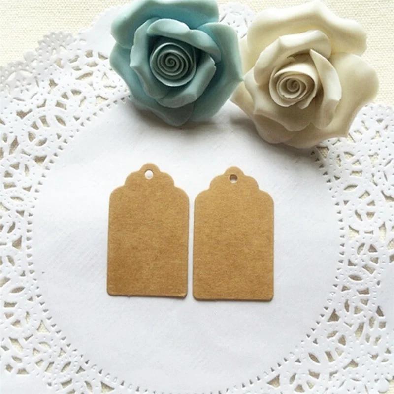 100Pcs/ Lot Rustic 40mm*70mm Wedding Luggage Decoration Gift Label Mark Paper