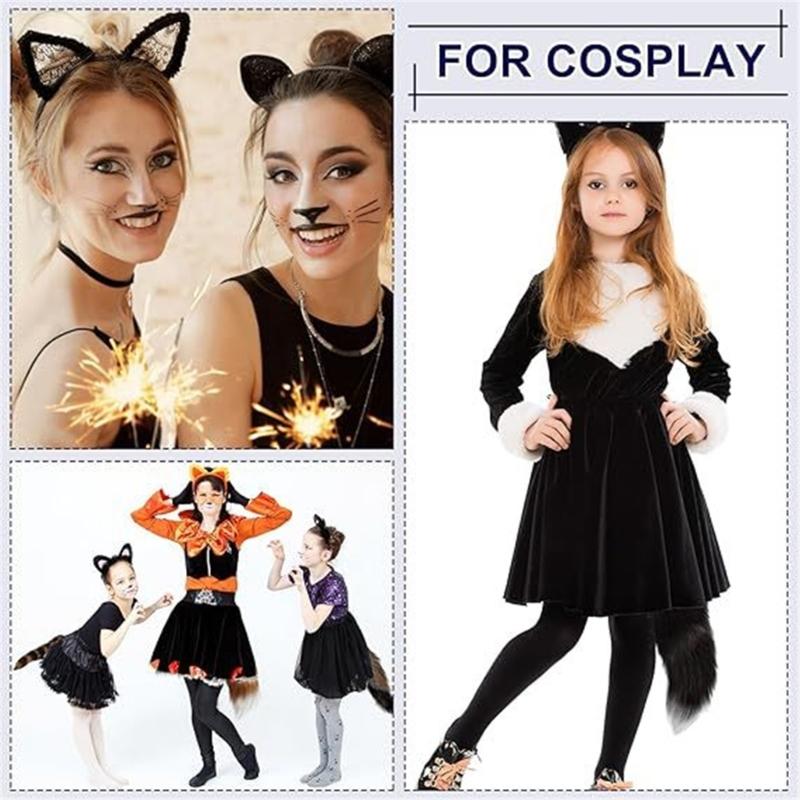 Set of 3 Oversized Faux Furs Keychains Halloween Foxes Tail Key Chain Elegant Bag Decoration Car Accessories