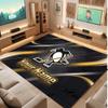 Pittsburgh Penguins Personalized Crystal Velvet Carpet, Customized Name Text Soft Anti‑Slip Rug for Living Room Bedroom