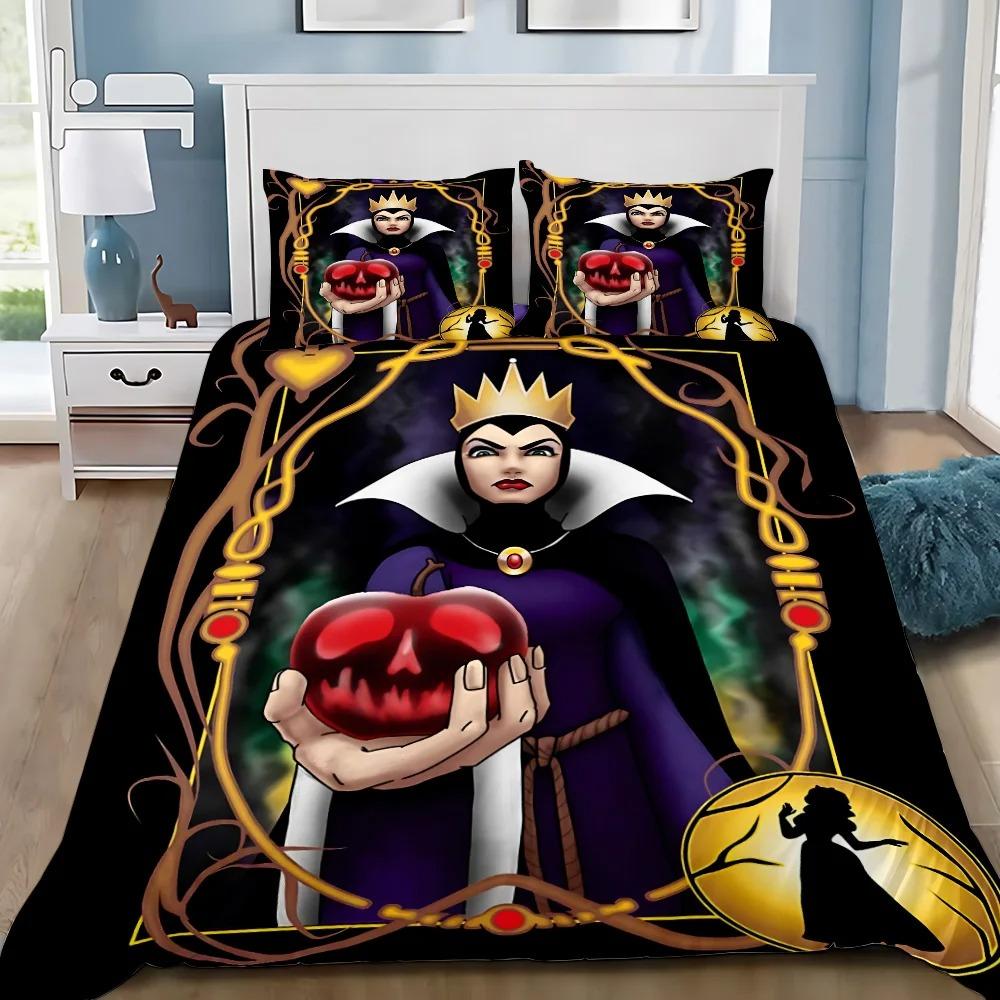 Kreslené Zločinci Maleficent Ursula Zlá Povlak na Peřinu 2/3dílné Ložní Prádlo S Povlakem na Polštář Vhodné pro Děti i Dospělé 3D Postel