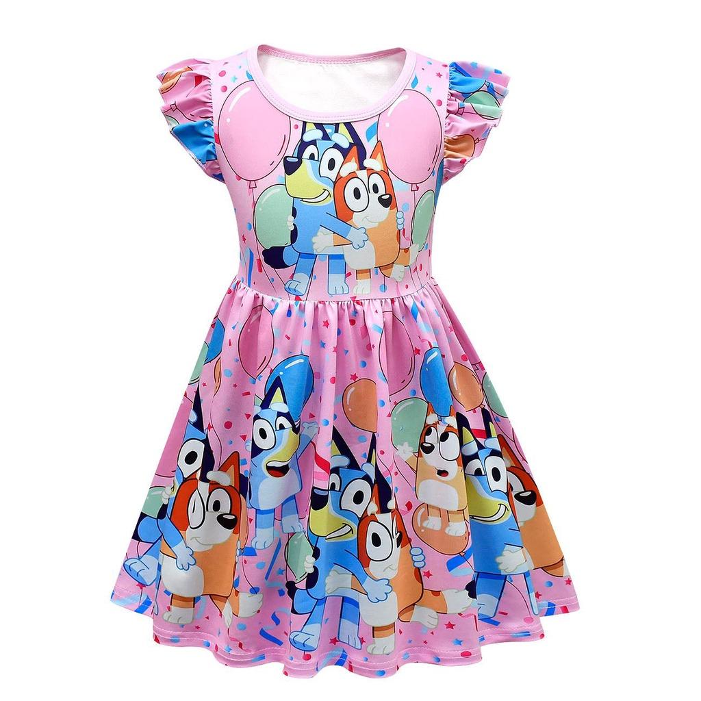 Bluey Bingo Print Cosplay Dress For Kids Halloween Or Theme Party Ready!