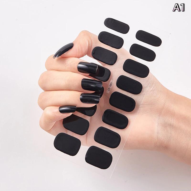 

16Pcs/Sheet Nails Solid Color Simple Ultrathin Waterproof Nail Stickers Firm Not Easy To Fall Long-Lasting Extension Nail Art A1